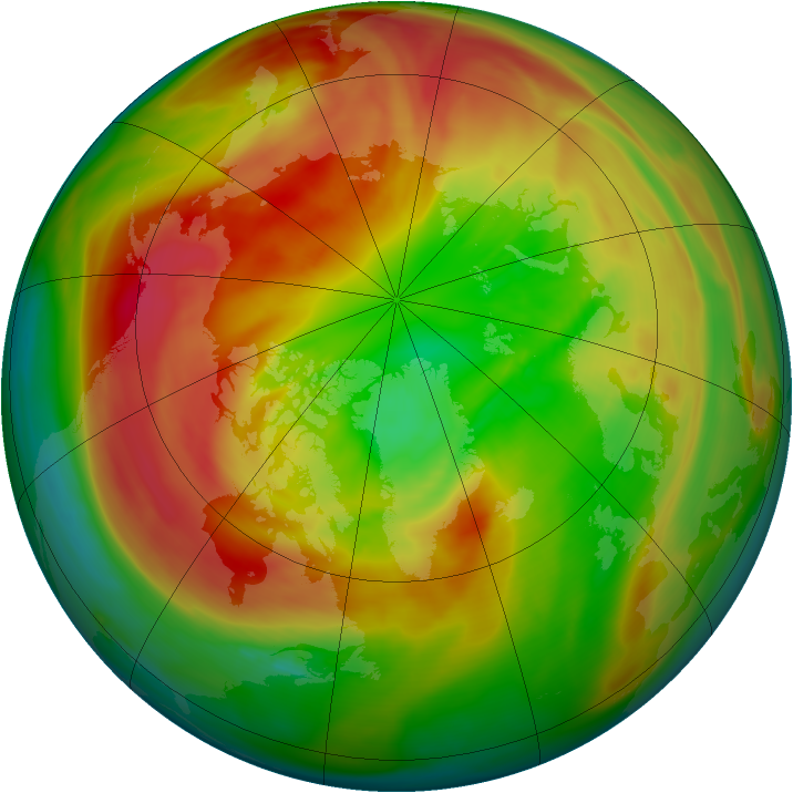 Arctic ozone map for 14 March 2007